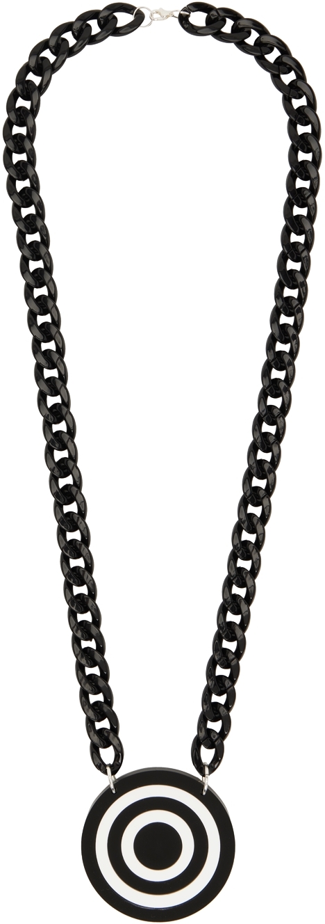 Anna Sui SSENSE EXCLUSIVE Black Bullseye Pendant Necklace