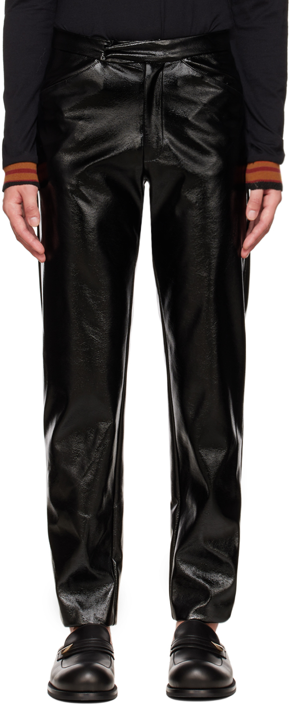 Anna Sui: SSENSE Exclusive Black Leather Pants | SSENSE