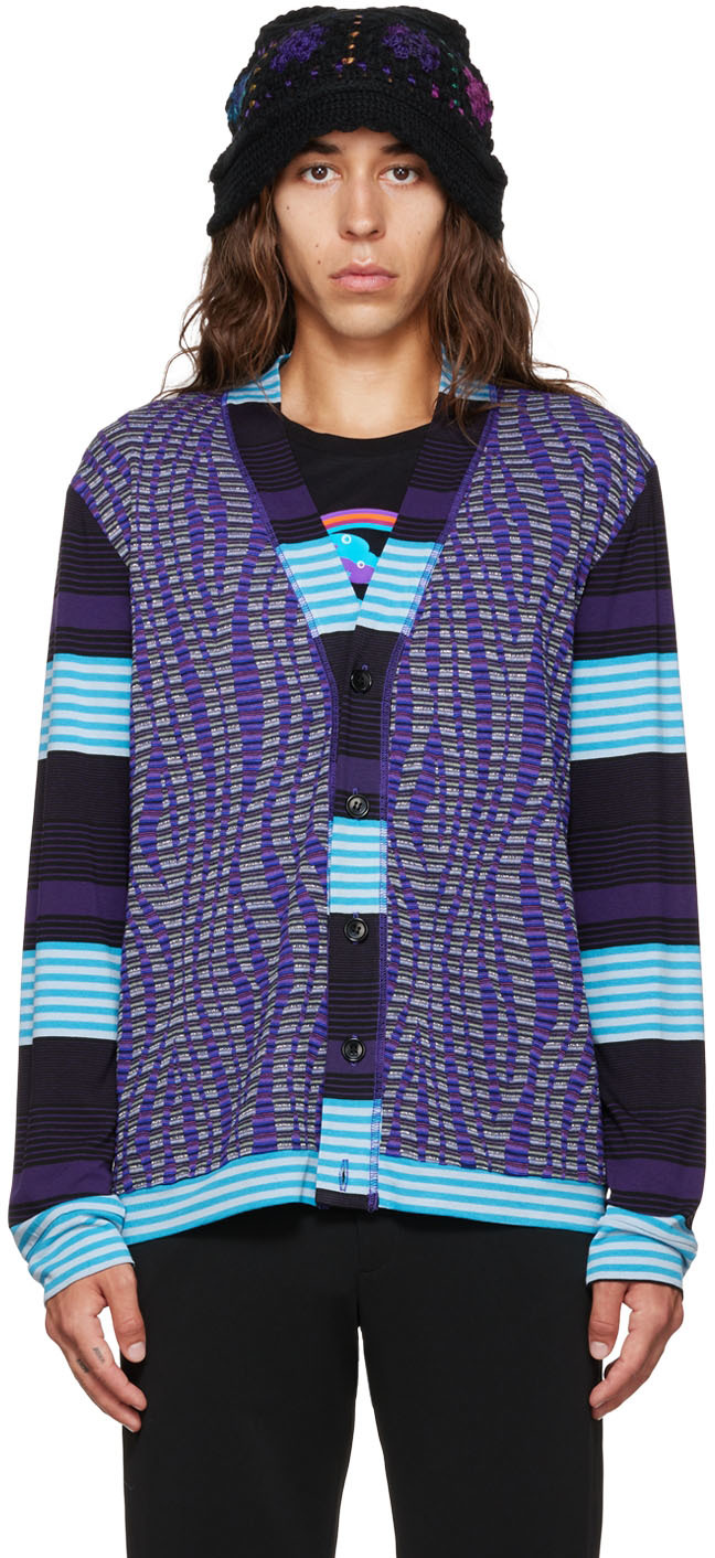 SSENSE Exclusive Purple Stripe Cardigan