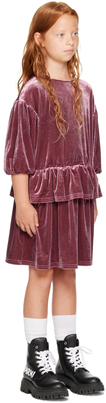 The Campamento Kids Burgundy Layers Dress In Burgundy