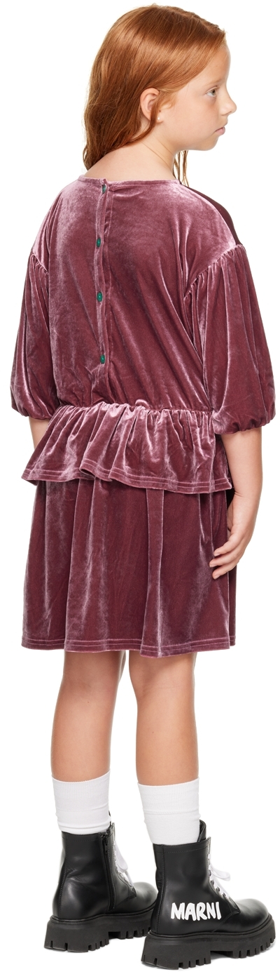 The Campamento Kids Burgundy Layers Dress In Burgundy