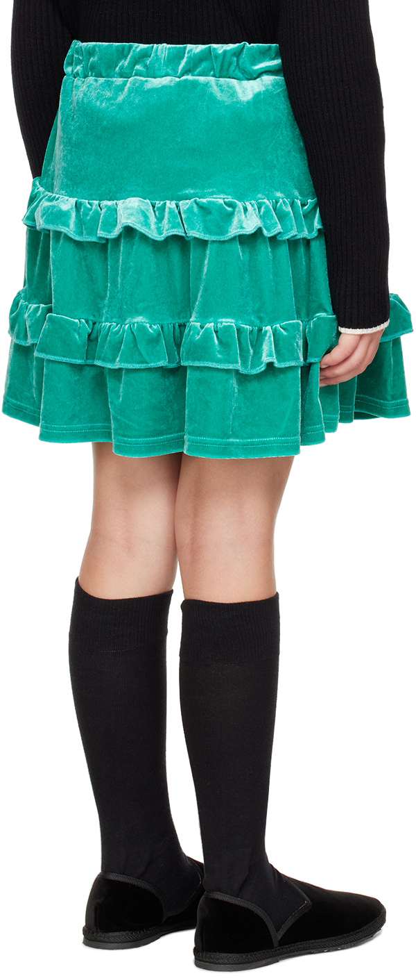 The Campamento Kids Green Ruffle Skirt In Teal
