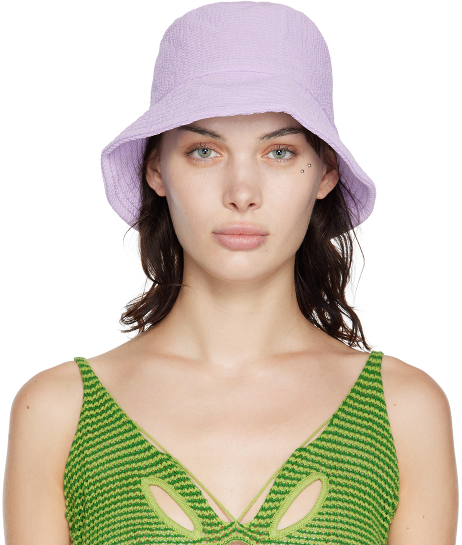 Danielle Guizio SSENSE Exclusive Purple Mona Bucket Hat