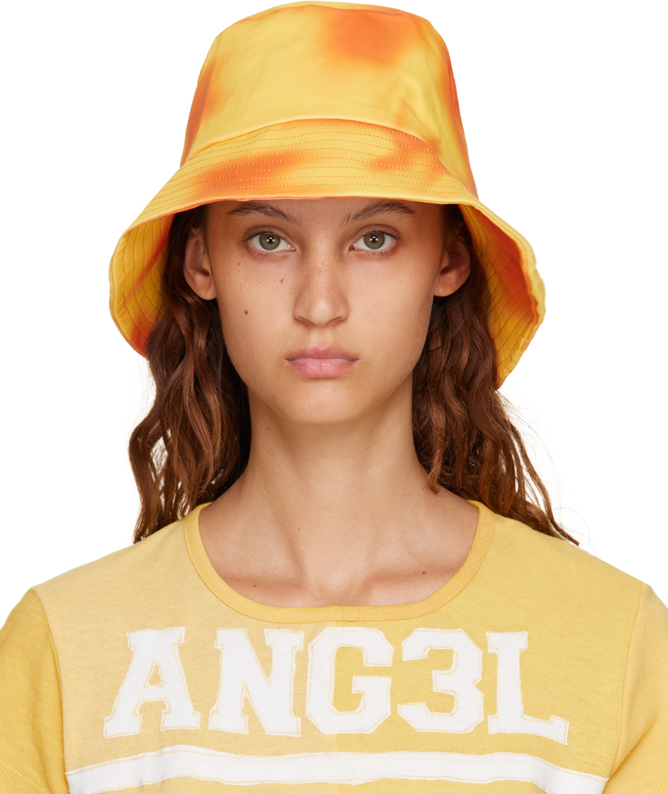 Danielle Guizio SSENSE Exclusive Yellow Mona Bucket Hat