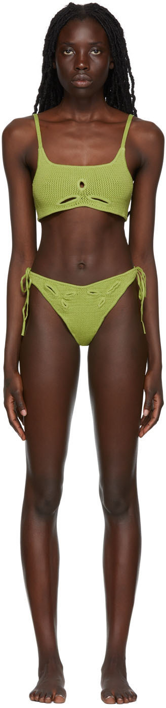 Danielle Guizio SSENSE Exclusive Green Bikini