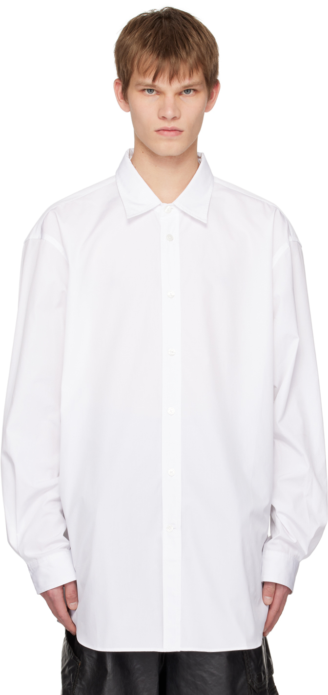 Hed Mayner: White Open Back Shirt | SSENSE UK