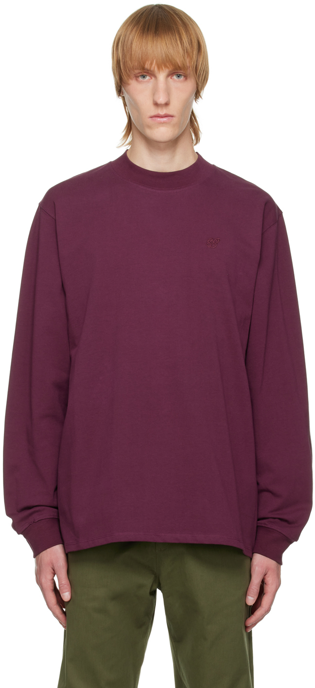 Burgundy DeKalb Long Sleeve T-Shirt by Saturdays NYC on Sale