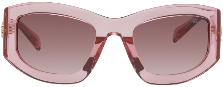 Blumarine Pink Boldly Sunglasses In Shiny Transp.pink