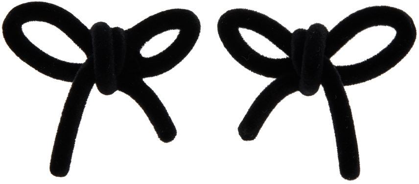 Shushu-tong Ssense Exclusive Black Yvmin Edition Bow Earrings