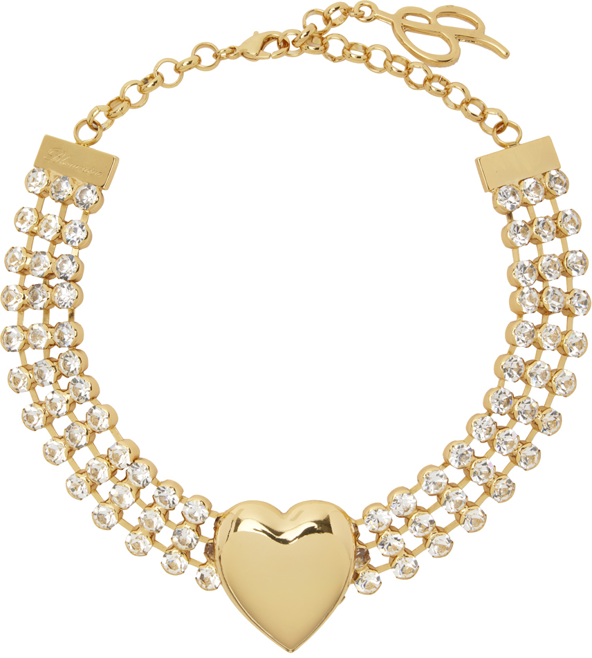 Blumarine Gold Heart Choker In N0835 Oro