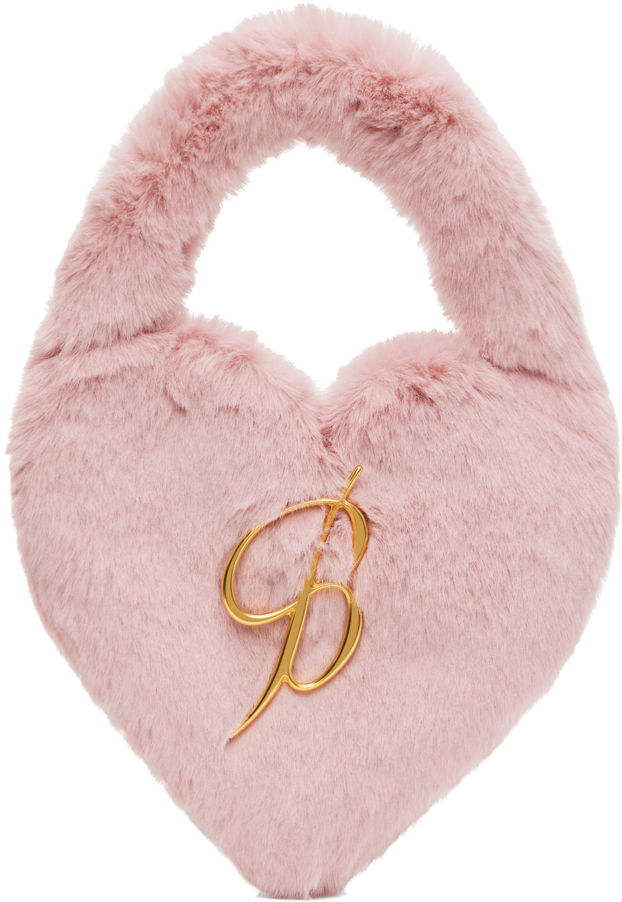 Blumarine: Pink Faux-Fur Shoulder Bag | SSENSE Canada