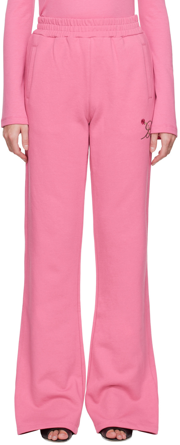 Pink Embroidered Lounge Pants