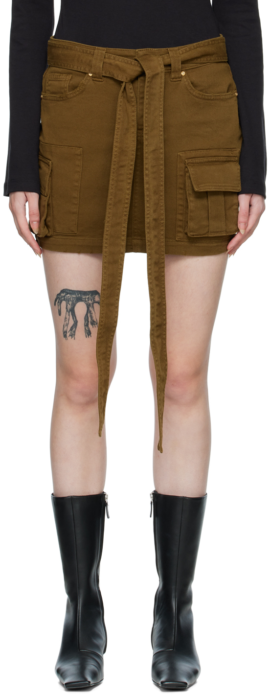 Khaki Cargo Miniskirt