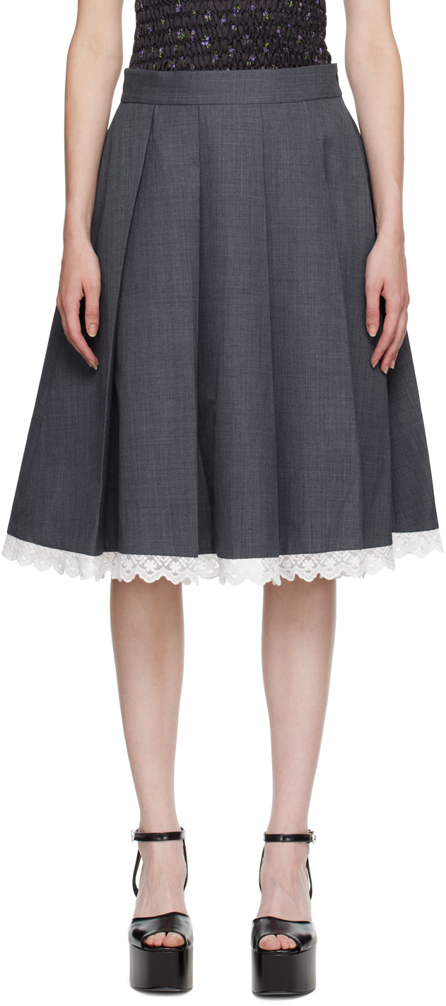 Gray Pleated Skirt