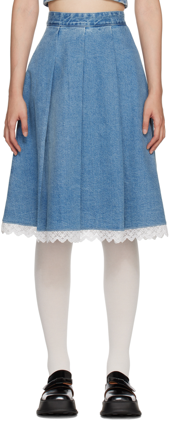 Ssense Donna Abbigliamento Gonne Gonne stampate SSENSE Exclusive Orange & Blue Midi Skirt 