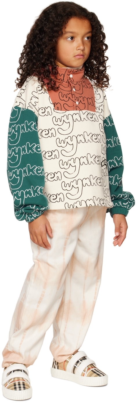 Wynken Kids Pink & White Classic Jeans In Soft Pink Tie Dye