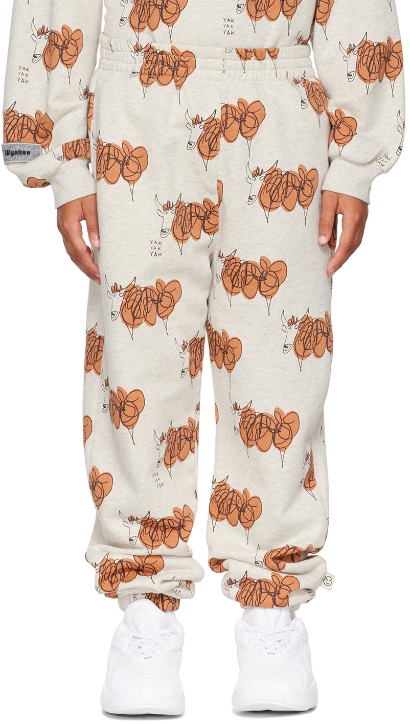 Kids Beige Yak Yak Yak Track Pants by Wynken | SSENSE