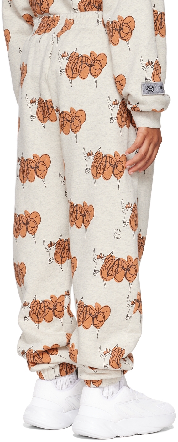 Wynken Kids Beige Yak Yak Yak Track Pants In Tan / Light Melange