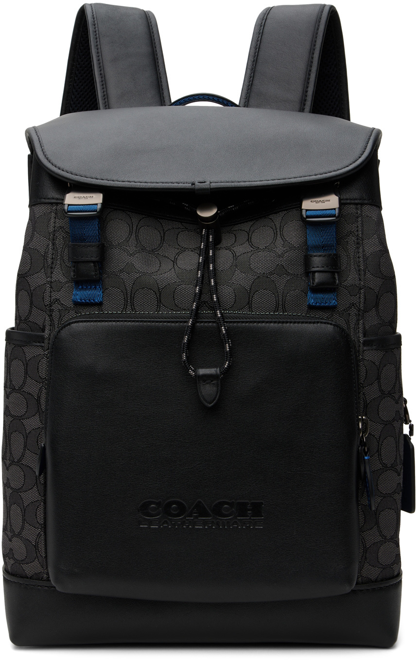 Coach 1941 Black & Gray League Flap Backpack