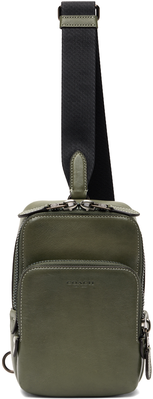 Green Gotham 13 Messenger Bag by Coach 1941 on Sale