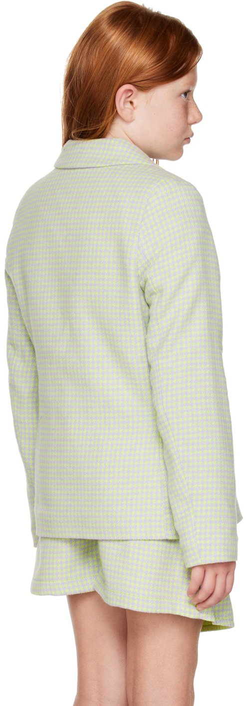 Msgm Houndstooth Embroidered-logo Blazer In 200 Var. Unica