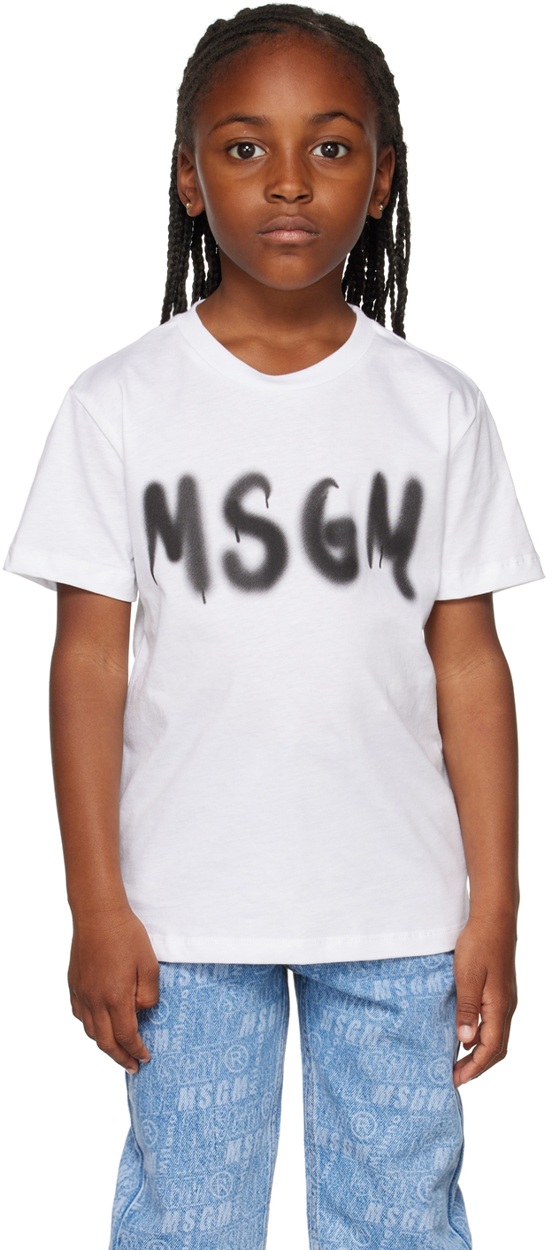 T-shirt blanc à image et à logo Ssense Fille Vêtements Tops & T-shirts T-shirts Manches longues Enfant 