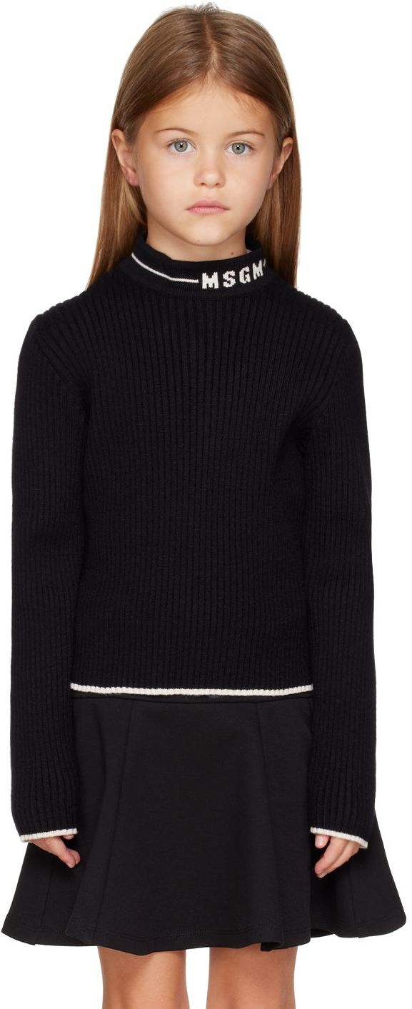 Kids Black Turtleneck Sweater by MSGM Kids | SSENSE