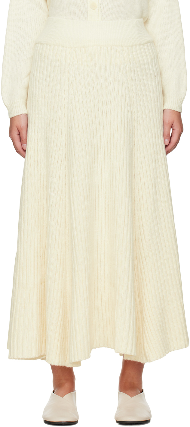 Cordera Off-White Flared Maxi Skirt