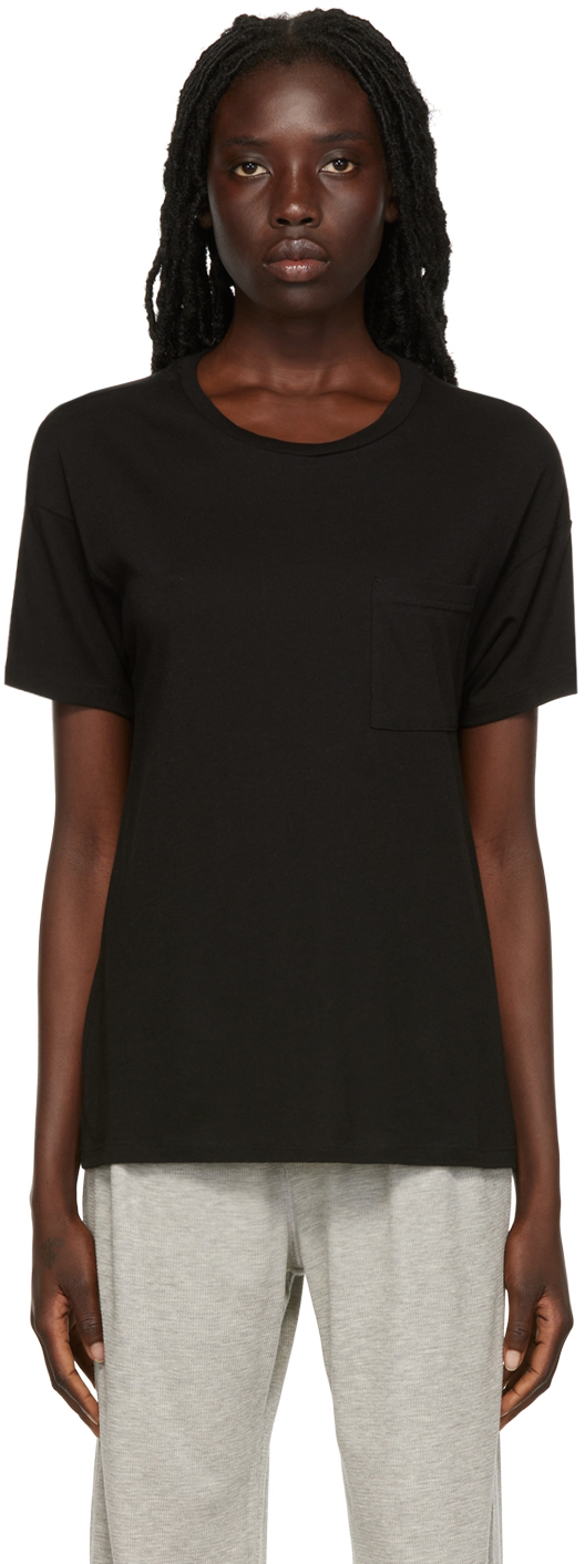 ÉTERNE: Black Boyfriend Pocket T-Shirt | SSENSE Canada