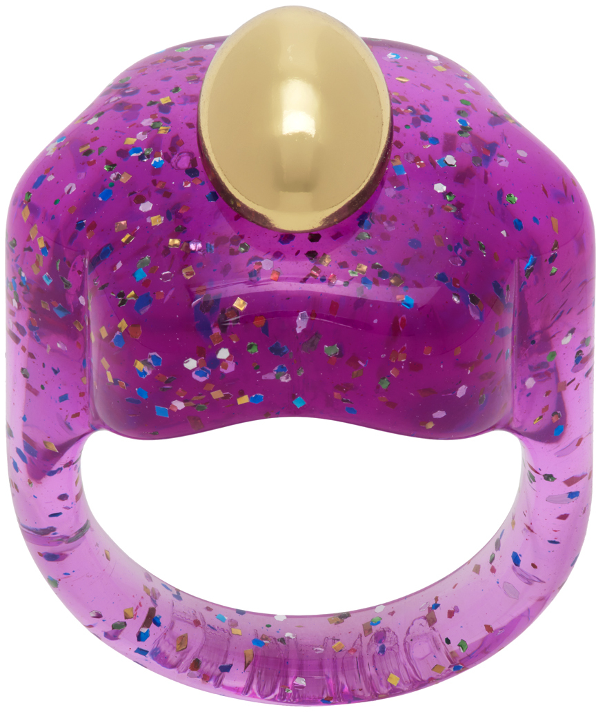 LA MANSO PURPLE FLOWER ON MARS RING