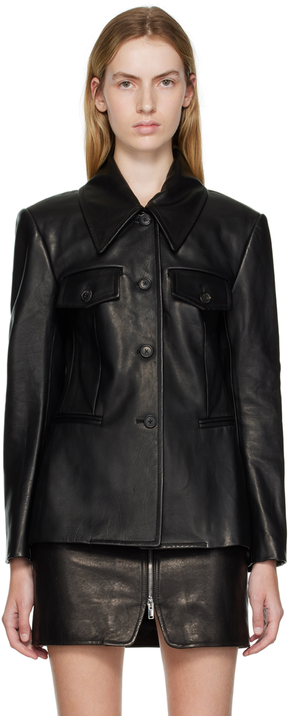 KHAITE Black 'The Turley' Leather Jacket