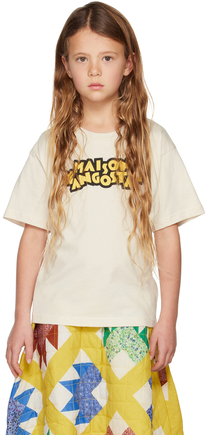 Maison Mangostan Kids Off-white Printed T-shirt