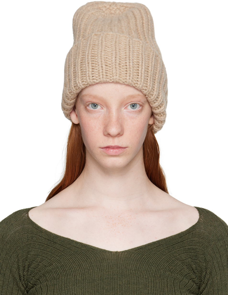 Taupe Ribbed Beanie