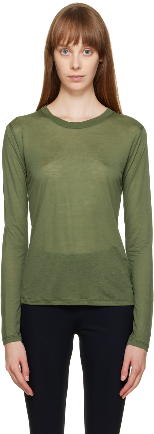Green Python Long Sleeve T-Shirt SSENSE Women Clothing T-shirts Long Sleeved T-shirts 