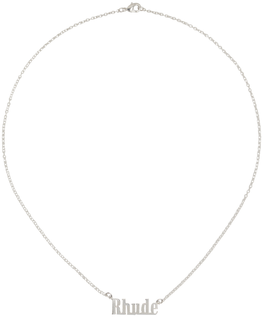 Rhude Silver Logo Necklace