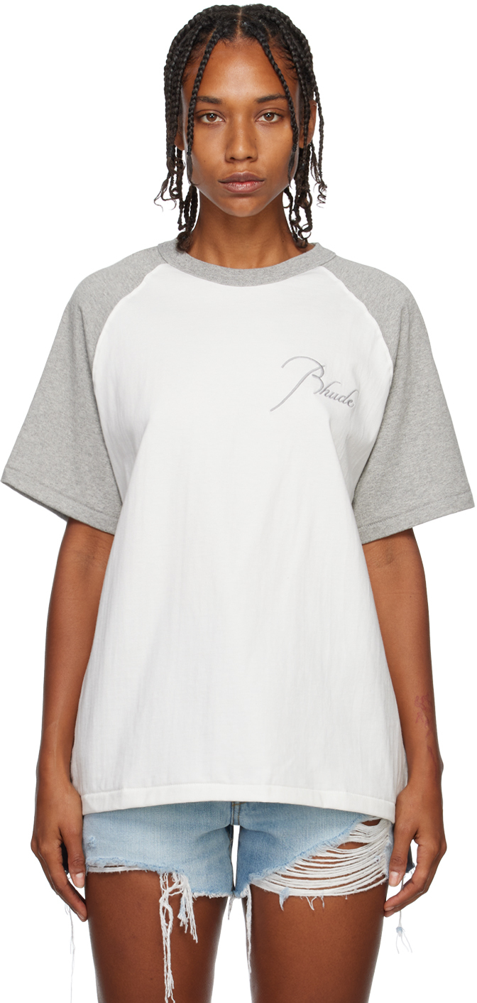 Rhude White & Gray Raglan T-Shirt