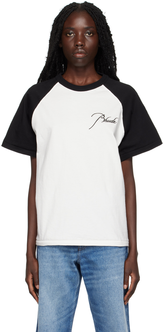 Rhude Black & White Raglan T-Shirt