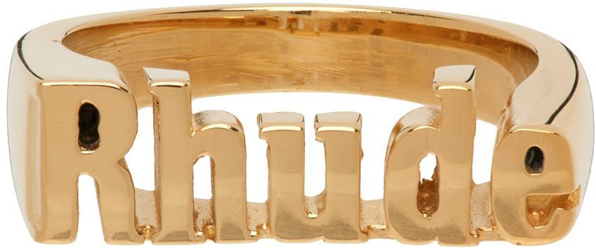 Rhude Gold Logo Ring