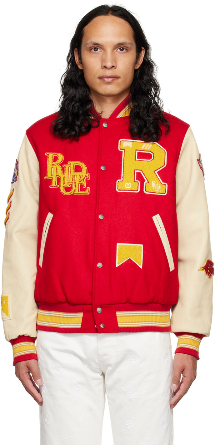 Rhude Red Varsity Jacket