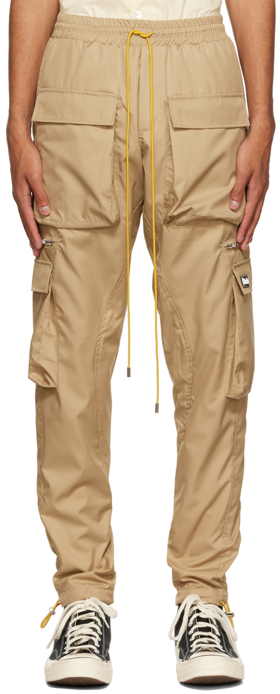 Rhude Tan Polyester Cargo Pants