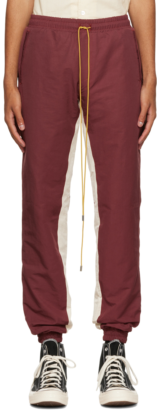 Rhude: Burgundy World Champion Lounge Pants | SSENSE