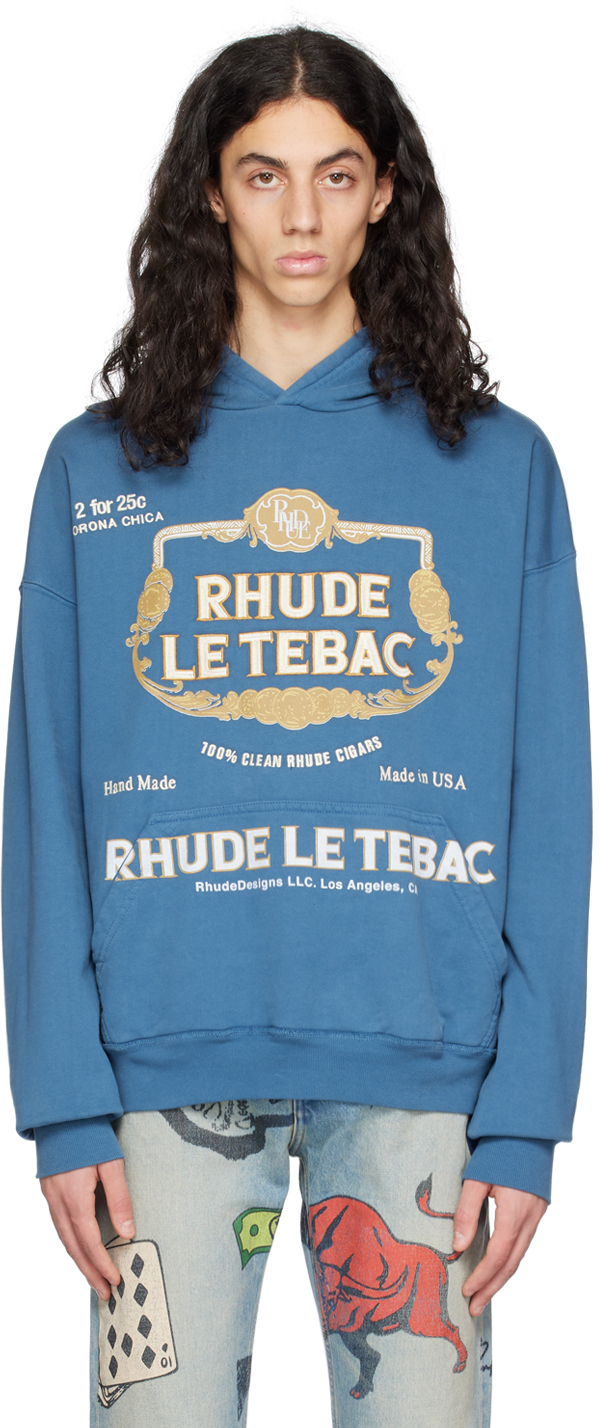 Rhude Blue 'Le Tebac' Hoodie