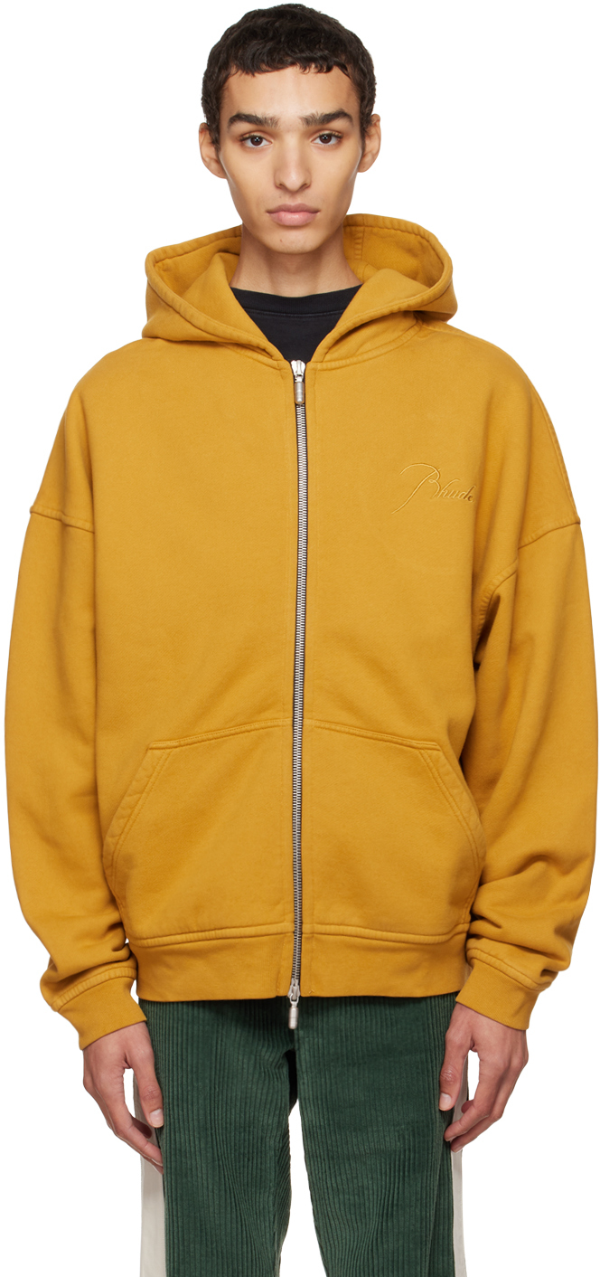 Rhude Yellow Embroidered Hoodie