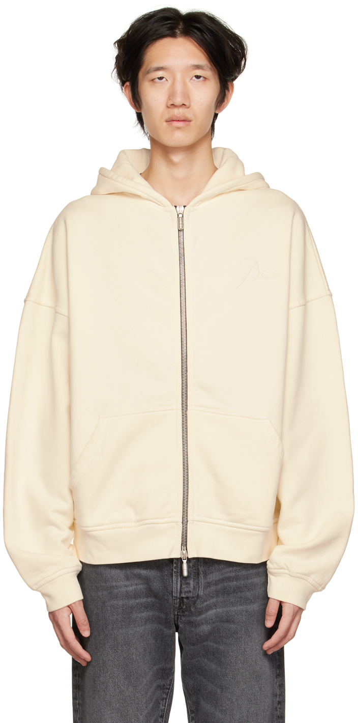 Rhude Off-White Embroidered Hoodie