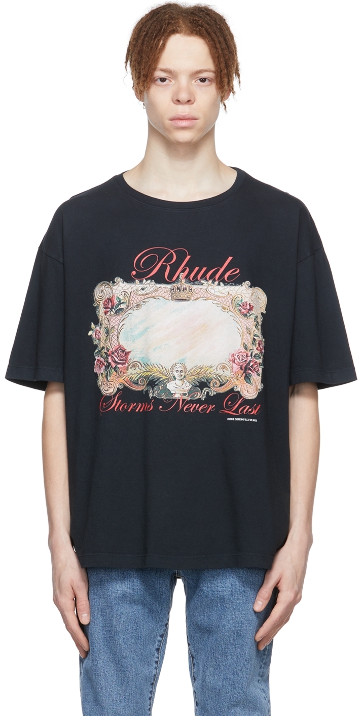 Rhude Black Cotton T-Shirt