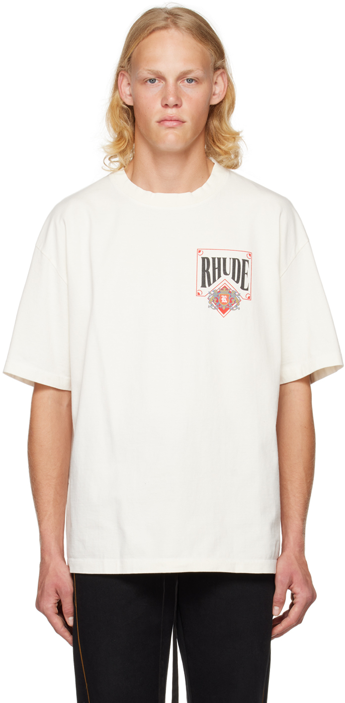 Rhude: Off-White Card T-Shirt | SSENSE