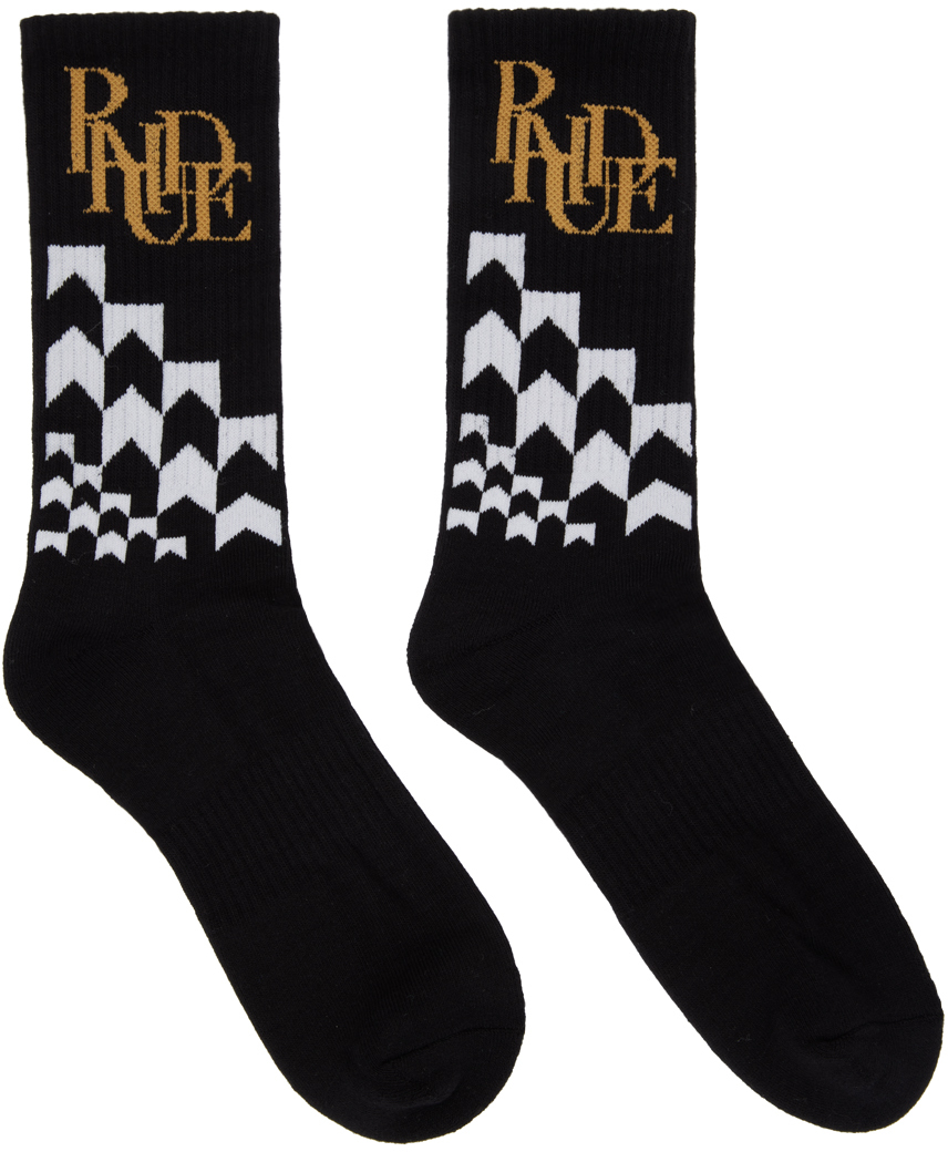 Rhude Black Racing Socks