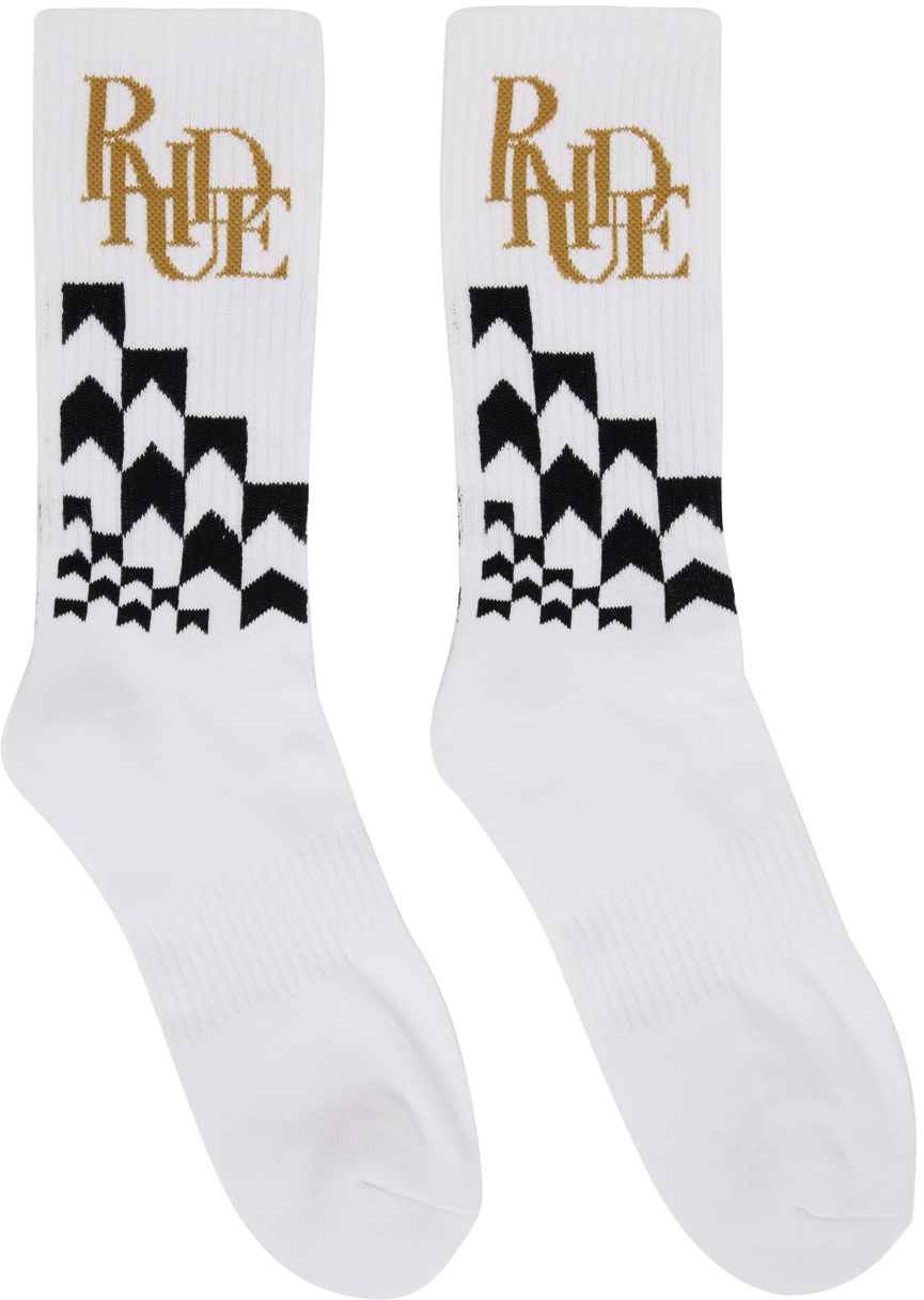 Rhude White Racing Socks