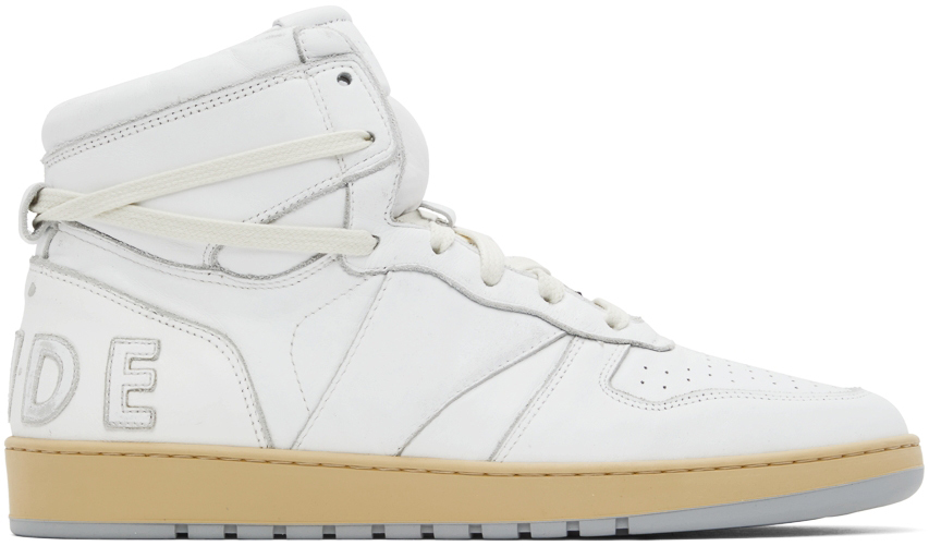 White Rhecess Hi Sneakers by Rhude on Sale
