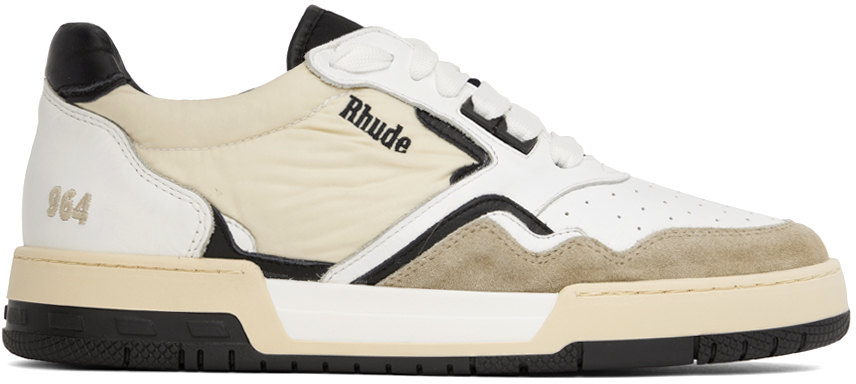 Rhude SSENSE Exclusive White & Black Racing Sneakers